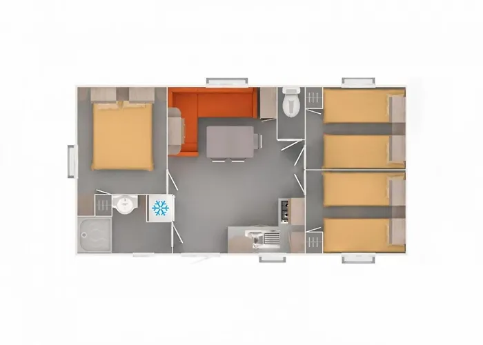 Mobilehome 8 Personnes Avec Clim Situe Aux Sables Du Midi Kamp alanı 4*